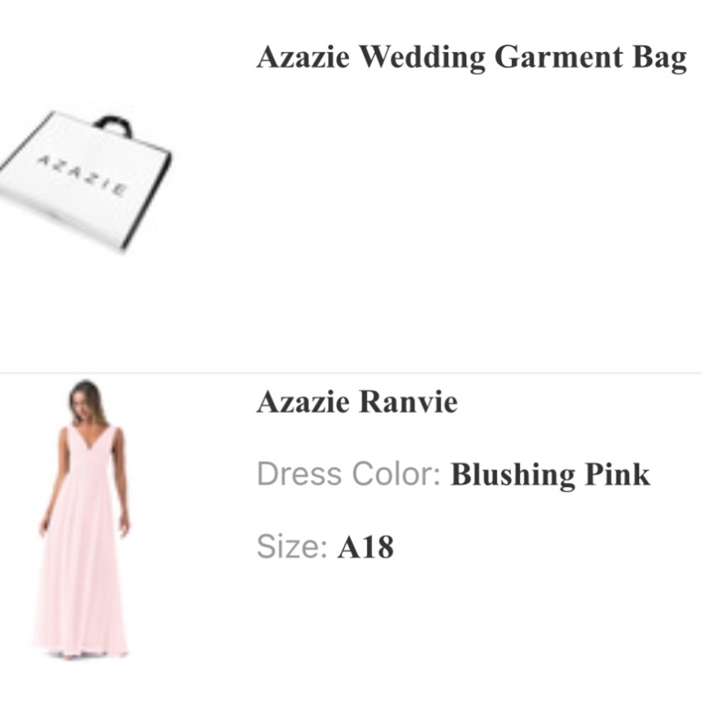 NEW/NEVER WORN Azazie Ranvie gown in Blushing Pink